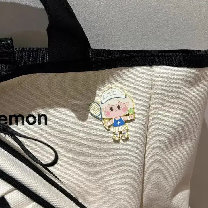 [BUNJANG] Lululemon Racquet Bag 19L Tennis Bag - Ivory/Black / 룰루레몬 라켓 백 19L 테니스 가방, 아이보리-블랙 조합
