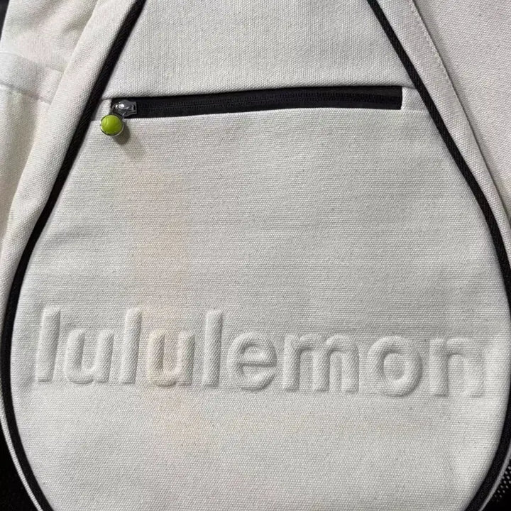 [BUNJANG] Lululemon Racquet Bag 19L Tennis Bag - Ivory/Black / 룰루레몬 라켓 백 19L 테니스 가방, 아이보리-블랙 조합