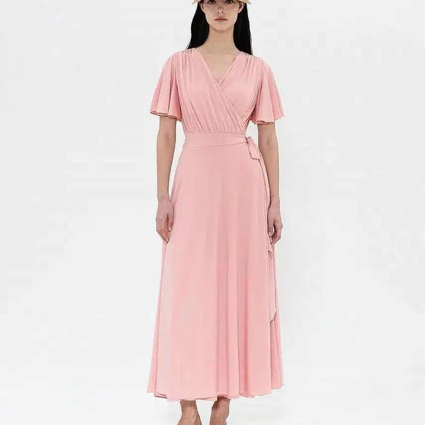 [BUNJANG] Grace U Christine Long Dress Pink / 그레이스유 크리스틴 원피스 롱 핑크