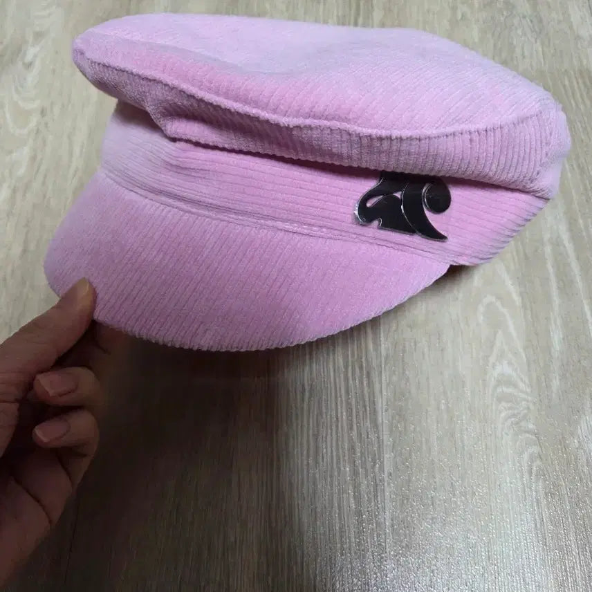 [BUNJANG] Lucky Chouette Pink Corduroy Hunting Cap / 럭키슈에뜨 핑크 코듀로이 헌팅캡 모자