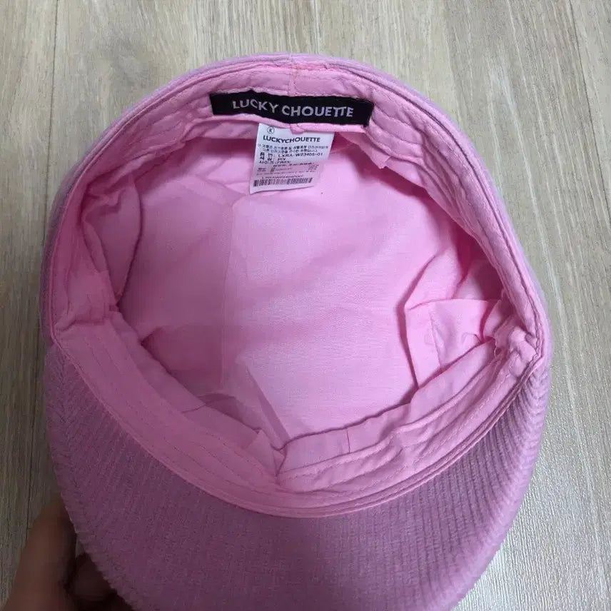 [BUNJANG] Lucky Chouette Pink Corduroy Hunting Cap / 럭키슈에뜨 핑크 코듀로이 헌팅캡 모자