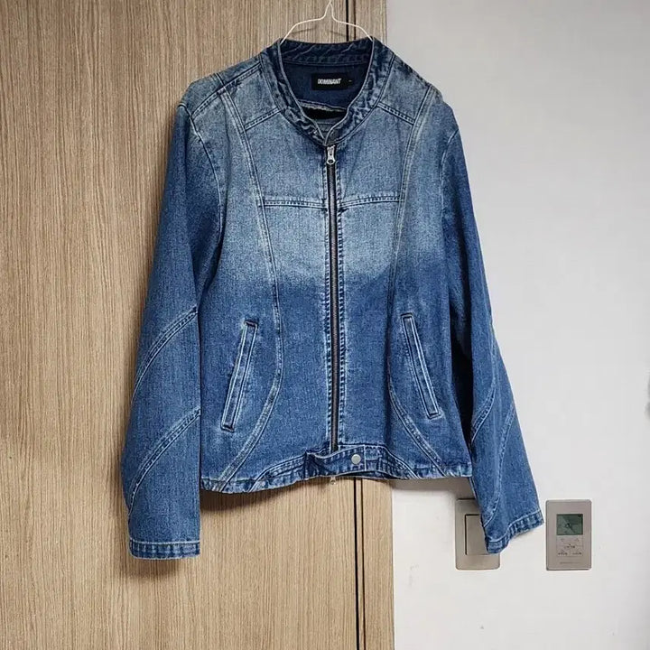[BUNJANG] Dominant Curved Denim Biker Jacket / 도미넌트 커브드 데님 바이커 자켓