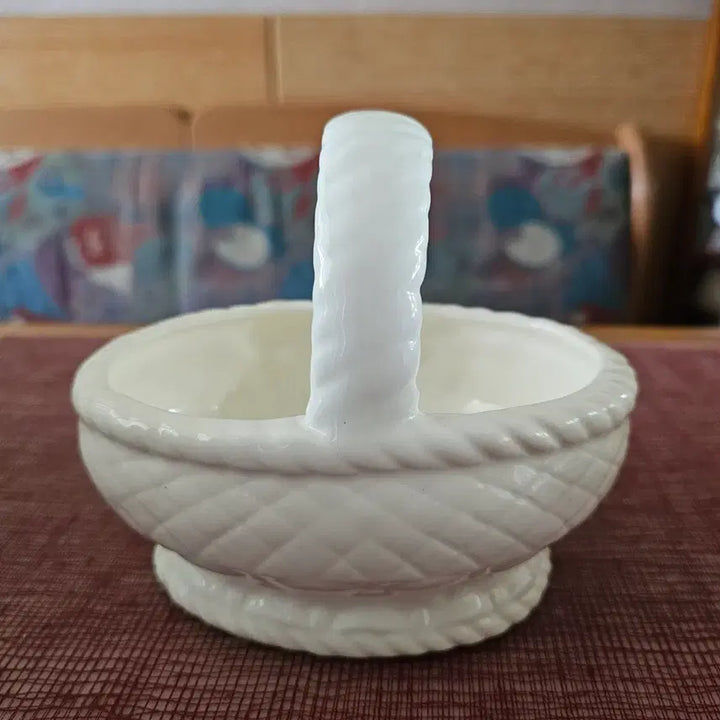 [BUNJANG] Antique Ceramic Basket with Vegetable Decoration / 잠시세일.앤티크 티스푼 꽂이, 수반, 채소로 장식된 세라믹 바구니