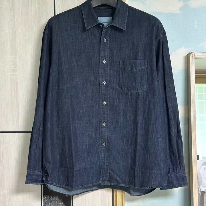 [BUNJANG] The Iderow Washed Denim Shirt Blue Black / (4) 인더로우 워시드 데님 셔츠 블루블랙