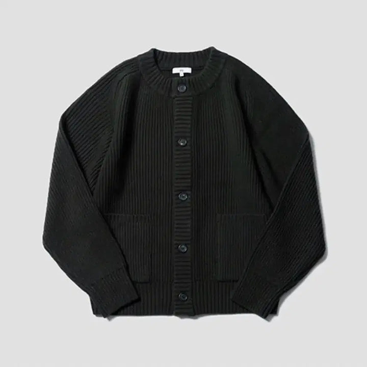 [BUNJANG] Early Birds Round Cardigan - Dark Olive / (L) 이른 새들 라운드 카디건 - 다크 올리브