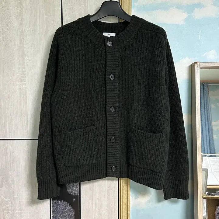 [BUNJANG] Early Birds Round Cardigan - Dark Olive / (L) 이른 새들 라운드 카디건 - 다크 올리브