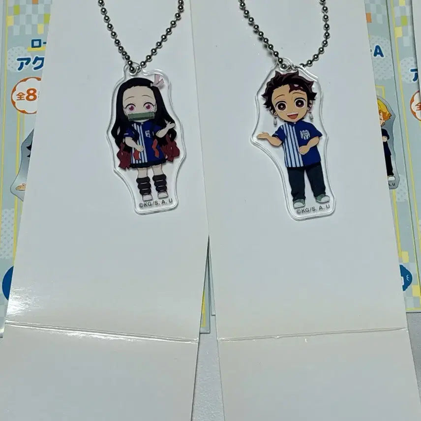 [BUNJANG] Demon Slayer Ion Collaboration Acrylic Keychain &amp; Can Badge Bundle / 귀멸의 칼날 이온 콜라보 키홀더 캔뱃지 일괄 판매