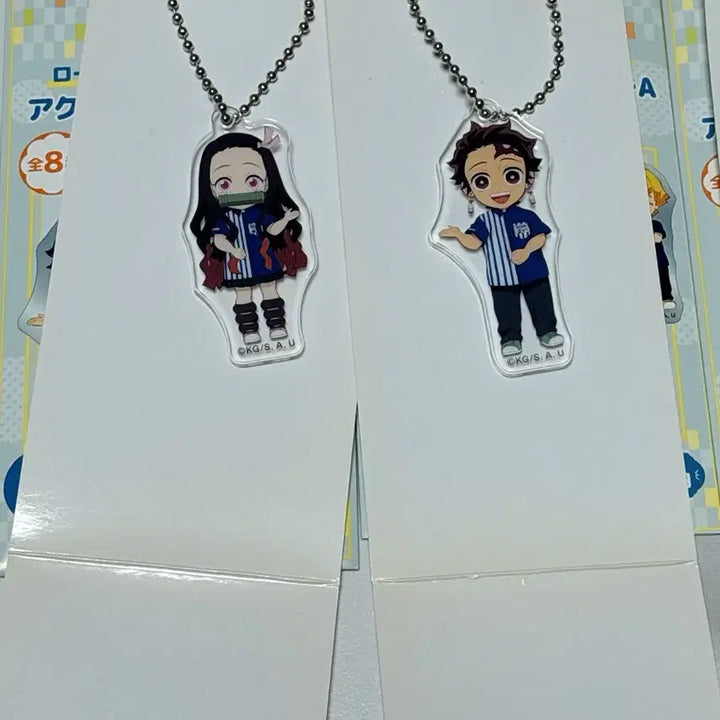 [BUNJANG] Demon Slayer Ion Collaboration Acrylic Keychain &amp; Can Badge Bundle / 귀멸의 칼날 이온 콜라보 키홀더 캔뱃지 일괄 판매