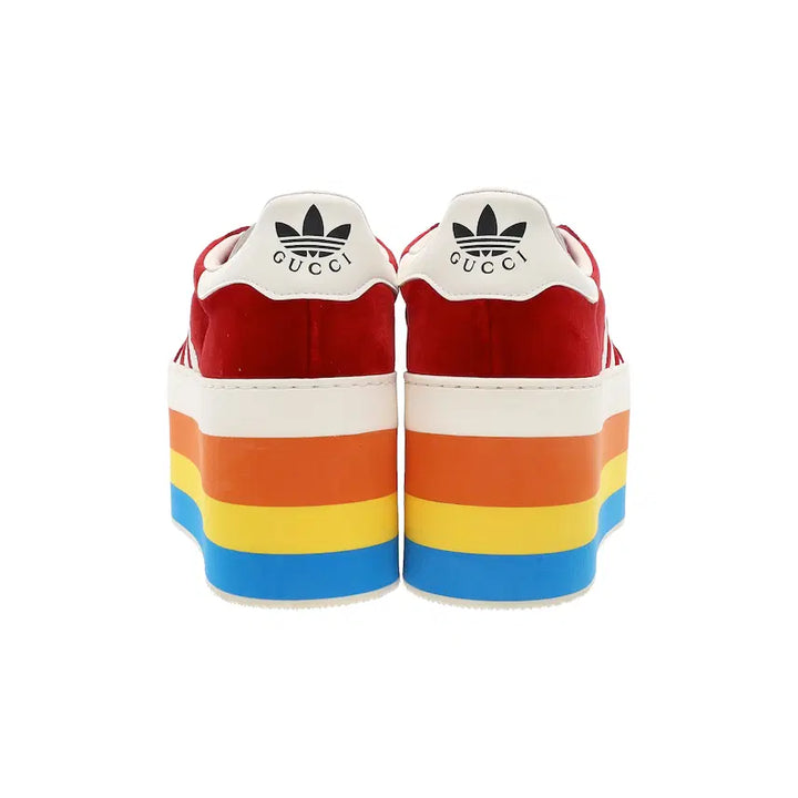 [BUNJANG] Gucci x Adidas Gazelle Platform Sneakers Red Leather IT 38 / (W) 구찌 X 아디다스 가젤 플랫폼 스니커즈 레드