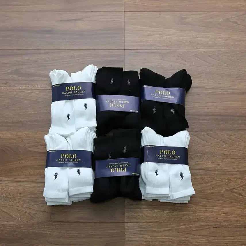 [BUNJANG] Polo Ralph Lauren 6-Pack Cotton Blend Crew Socks / 폴로 랄프로렌 1팩 6켤레 크루삭스 코튼 혼방 남성 여성