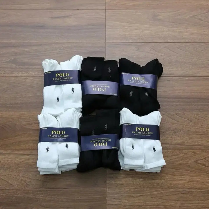 [BUNJANG] Polo Ralph Lauren 6-Pack Cotton Blend Crew Socks / 폴로 랄프로렌 1팩 6켤레 크루삭스 코튼 혼방 남성 여성
