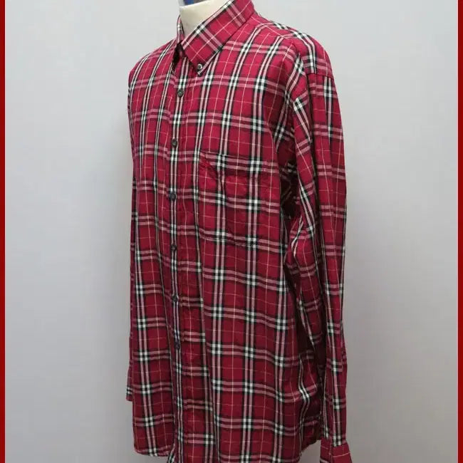 [BUNJANG] Burberry Burgundy Check Shirt / 버버리/자주색 체크 남방셔츠(-정품)/110사이즈/따봉구제(C-2)