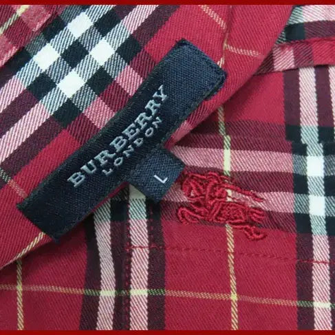 [BUNJANG] Burberry Burgundy Check Shirt / 버버리/자주색 체크 남방셔츠(-정품)/110사이즈/따봉구제(C-2)