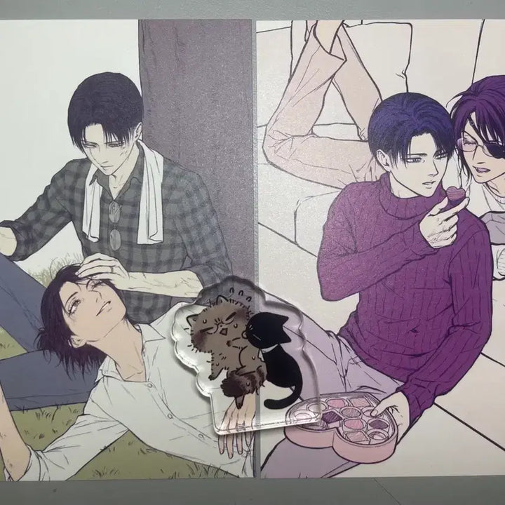 [BUNJANG] Attack on Titan Levi x Hange Unofficial Goods Bundle (Korotto, Postcard, Photo Print) / 일괄) 진격의거인 리바한지 비공식굿즈 코롯토 엽서 프박