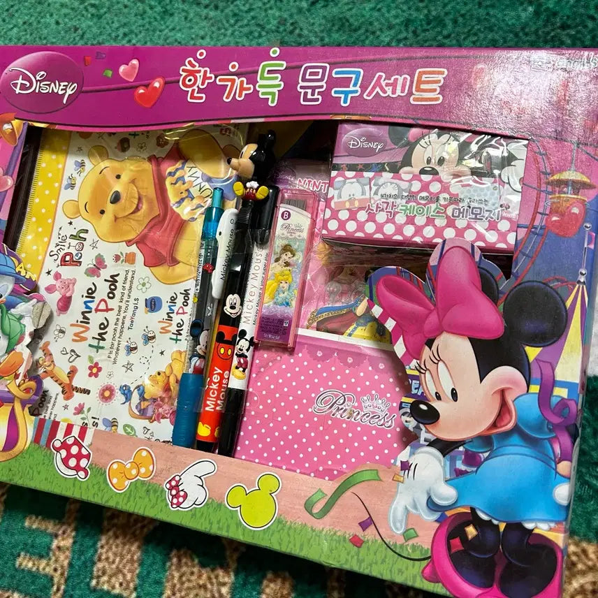[BUNJANG] Vintage Disney Princess, Mickey Mouse, Minnie Mouse, Winnie the Pooh Stationery Set / 고전문구 디즈니 프린세스 미키마우스 미니마우스 곰돌이 푸 문구세트