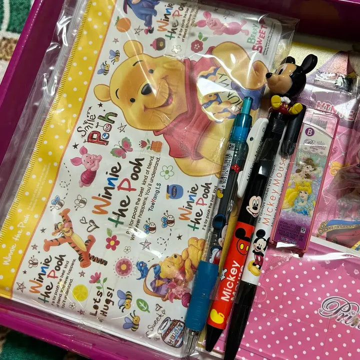 [BUNJANG] Vintage Disney Princess, Mickey Mouse, Minnie Mouse, Winnie the Pooh Stationery Set / 고전문구 디즈니 프린세스 미키마우스 미니마우스 곰돌이 푸 문구세트