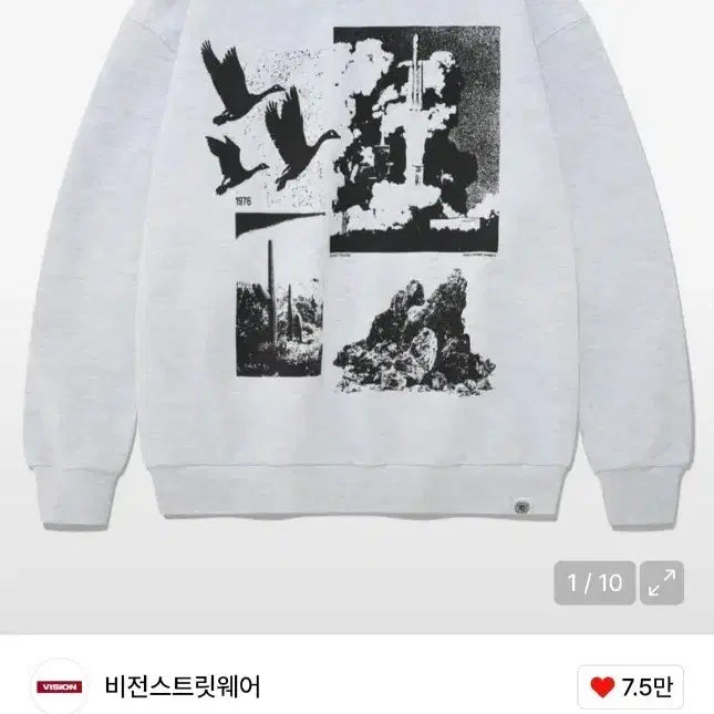 [BUNJANG] Vision Streetwear Printed Sweatshirt / 비전 스트릿웨어 프린팅 맨투맨