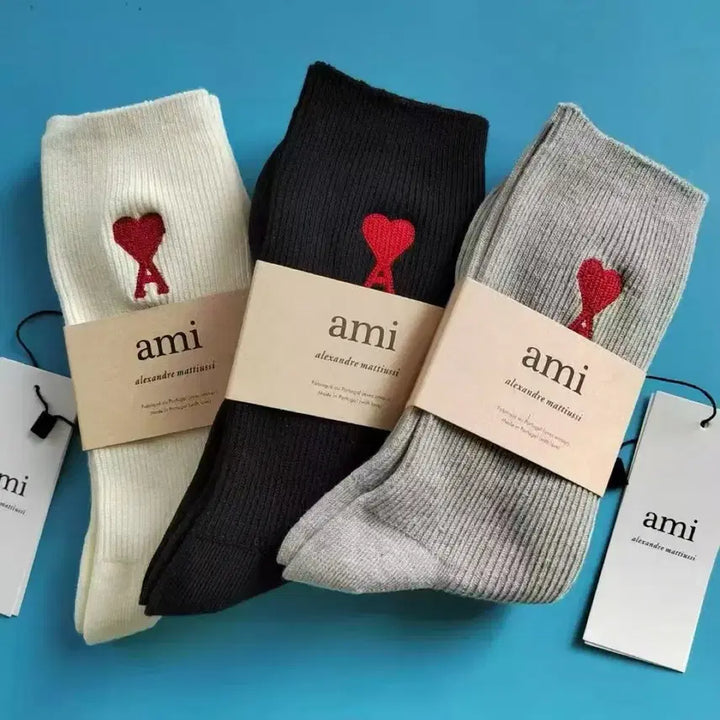 [BUNJANG] Army Heart Logo Long Socks / 아미 하트 로고 양말