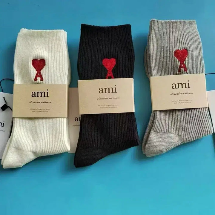 [BUNJANG] Army Heart Logo Long Socks / 아미 하트 로고 양말