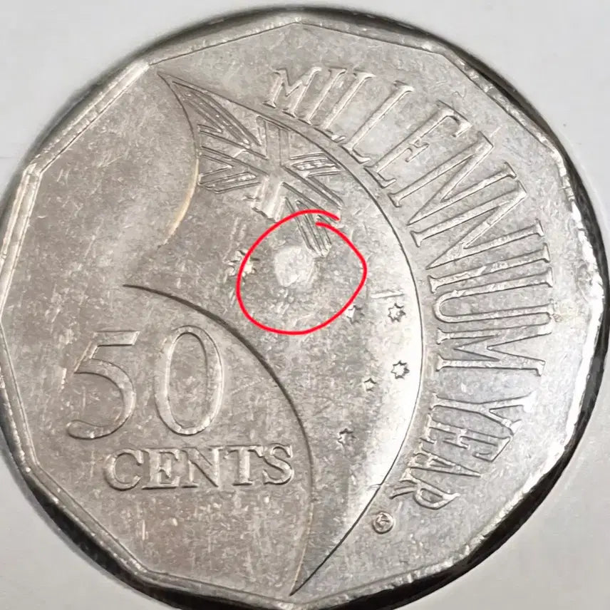 [BUNJANG] Australia 2000 50 Cent Millennial Error Coin / 호주 2000년 50센트. 밀레니언. 잭. 편형 에러 주화