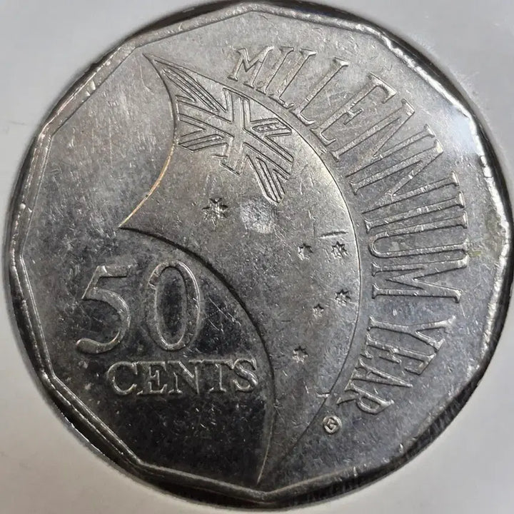 [BUNJANG] Australia 2000 50 Cent Millennial Error Coin / 호주 2000년 50센트. 밀레니언. 잭. 편형 에러 주화