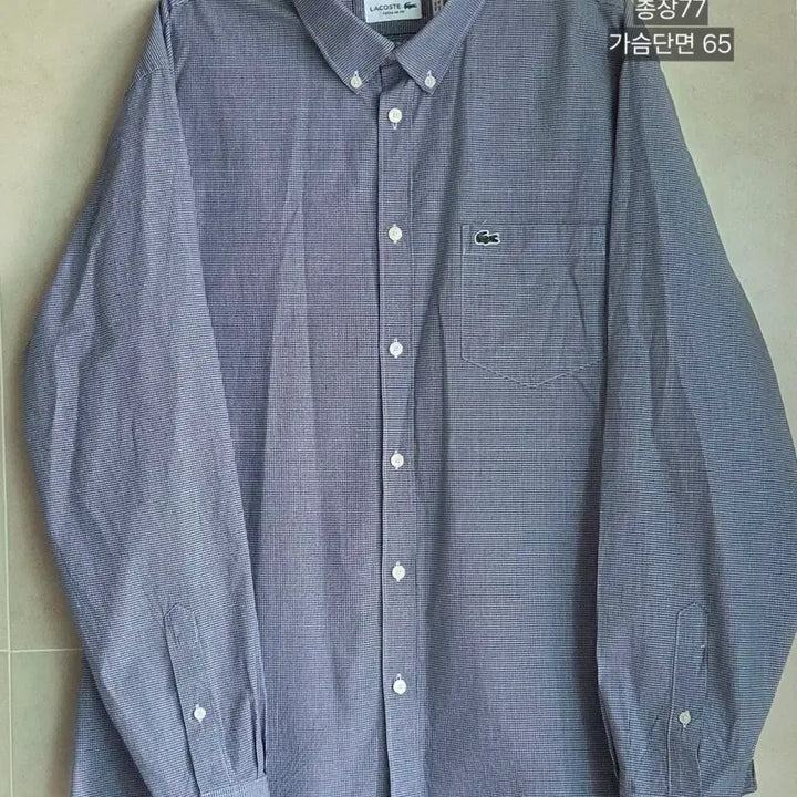 [BUNJANG] Lacoste Micro-Pattern Check Shirt XL / XL 라코스테 마이크로패턴 체크셔츠 (FR44)새컨디션택포