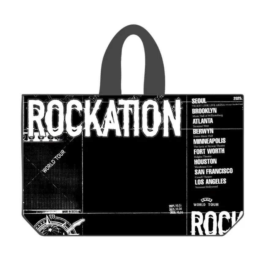 [BUNJANG] ROCKATION World Tour Black Eco Bag / ROCKATION 월드투어 블랙 에코백 qwer