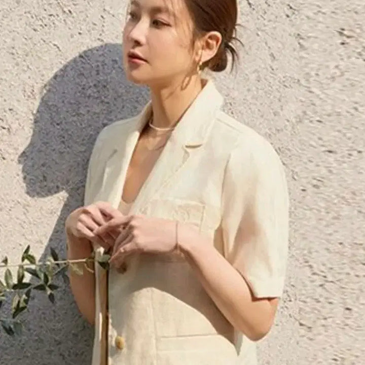 [BUNJANG] Georges Rech 100% Linen Short Sleeve Jacket Size S / 조르쥬레쉬 린넨100 반팔 자켓 S