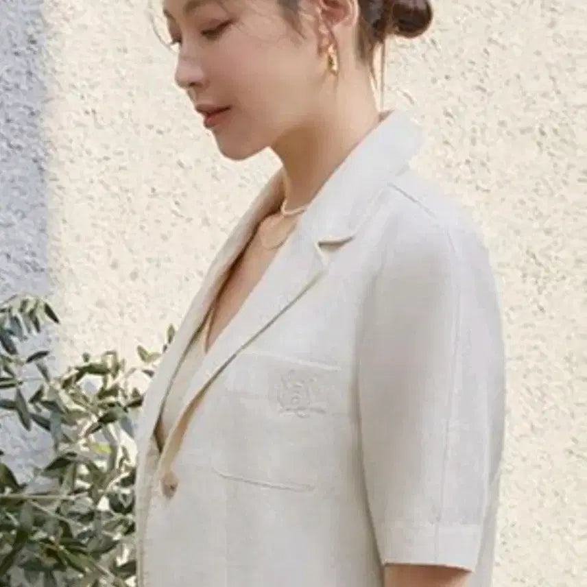 [BUNJANG] Georges Rech 100% Linen Short Sleeve Jacket Size S / 조르쥬레쉬 린넨100 반팔 자켓 S