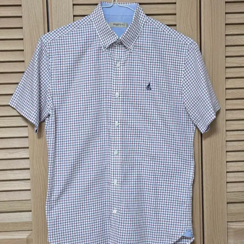 [BUNJANG] Beanpole Check Short-Sleeve Shirt Slim Fit 95 / 빈폴 체크 반팔 셔츠 95 슬림핏