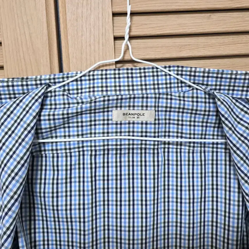 [BUNJANG] Beanpole Short Sleeve Checkered Shirt Blue Size 95 Slim Fit / 빈폴 반팔 체크 셔츠 하늘색 95 슬림핏