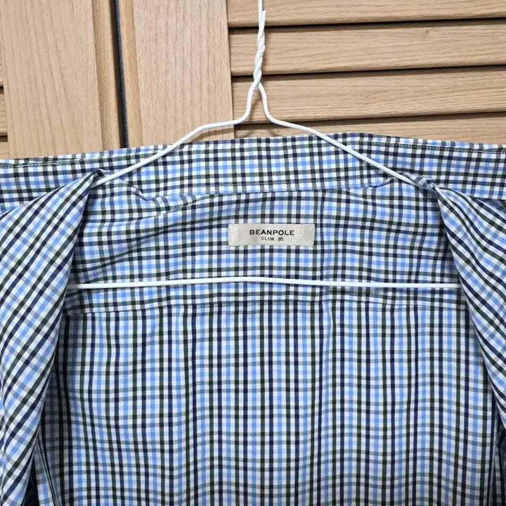 [BUNJANG] Beanpole Short Sleeve Checkered Shirt Blue Size 95 Slim Fit / 빈폴 반팔 체크 셔츠 하늘색 95 슬림핏