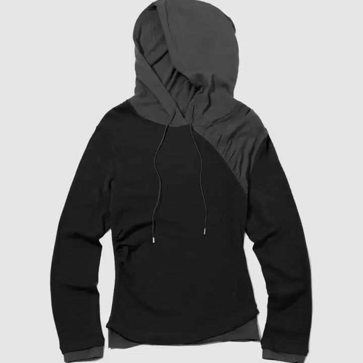 [BUNJANG] Black Hooded Long Sleeve T-Shirt / 후드 롱슬리브티