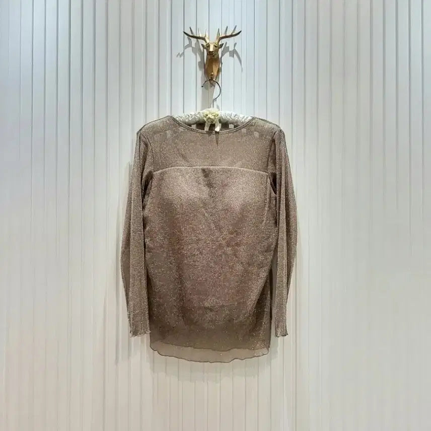 [BUNJANG] Gold Pearl See-Through Top (L/M~L) / 골드펄 시스루 탑 (L/M~L)