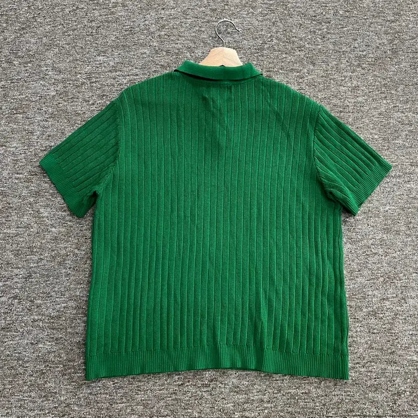 [BUNJANG] Topi Green Knit Short Sleeve T-Shirt (M) / 토피 그린 니트 반팔티 M