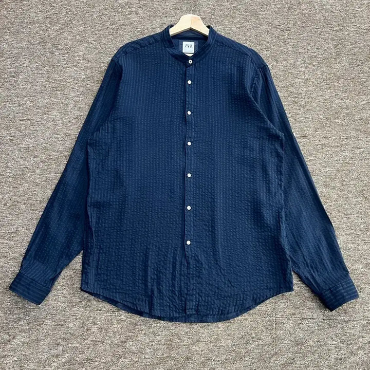 [BUNJANG] ZARA Navy Slim Fit Henley Shirt XL / 자라 ZARA 네이비 헨리넥셔츠 XL