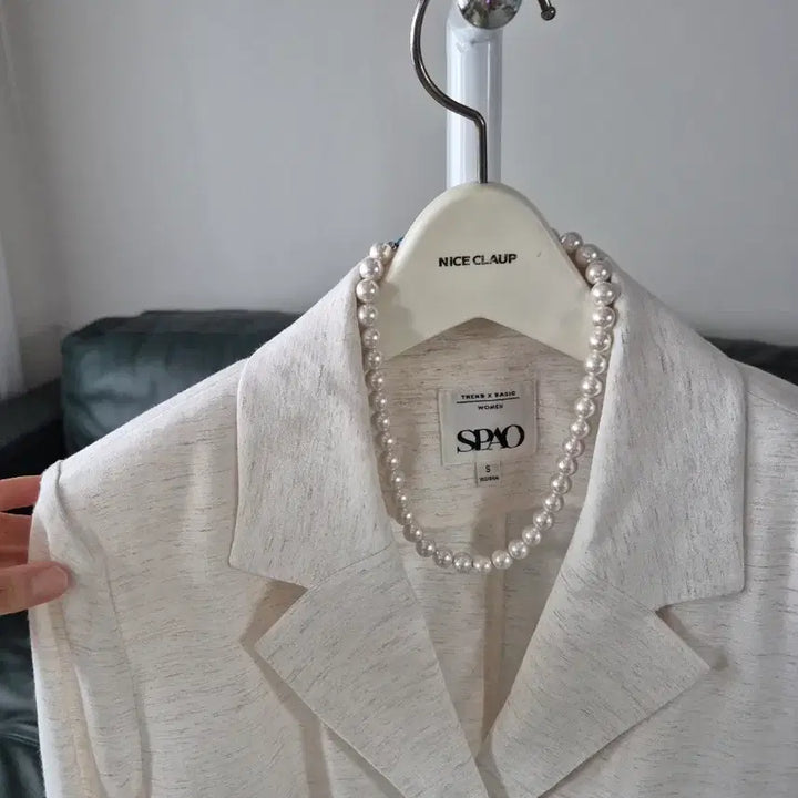 [BUNJANG] SPAO Cropped Jacket Ivory Size S / SPAO 크롭 자켓 아이보리 S 사이즈