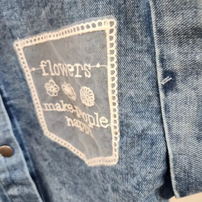 [BUNJANG] P-Place Embroidered Pocket Denim Vest (New) / 피플레이스자수포켓데님청조끼 (새상품)