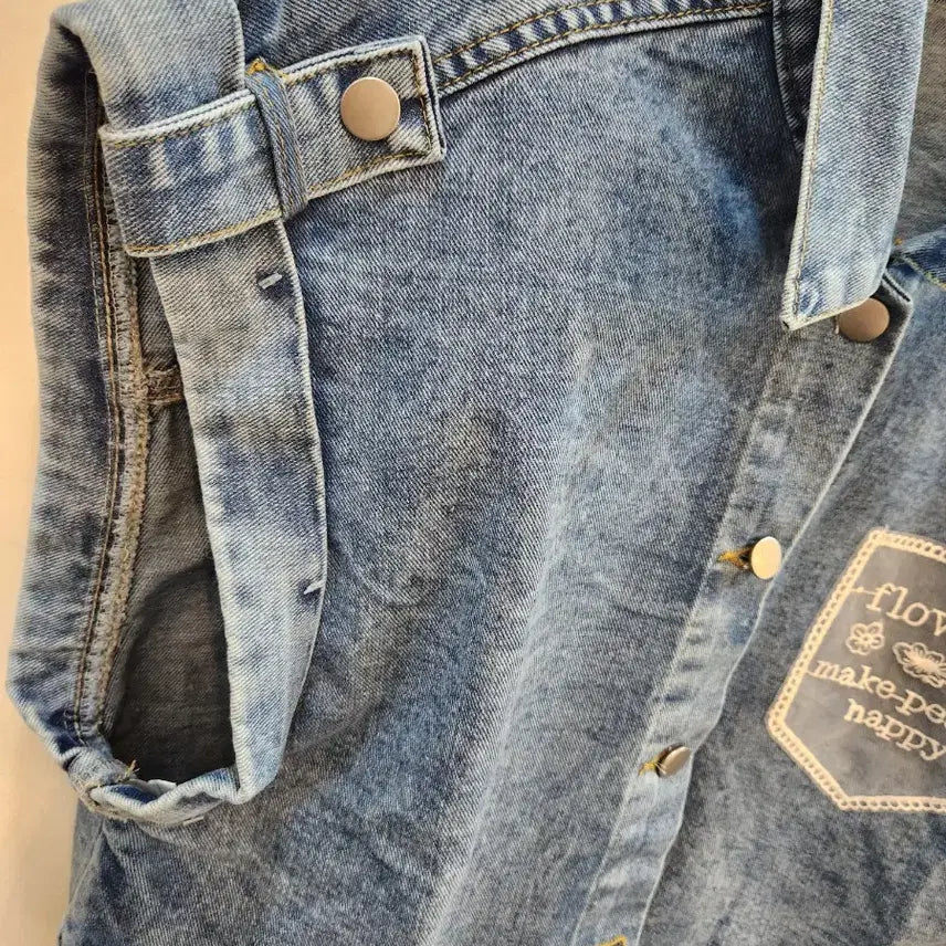 [BUNJANG] P-Place Embroidered Pocket Denim Vest (New) / 피플레이스자수포켓데님청조끼 (새상품)