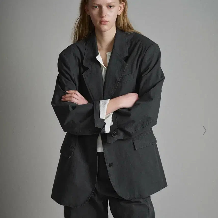 [BUNJANG] Facade Pattern Vintage Cotton Jacket Charcoal M / 파사드패턴 빈티지 코튼 재킷 차콜 M
