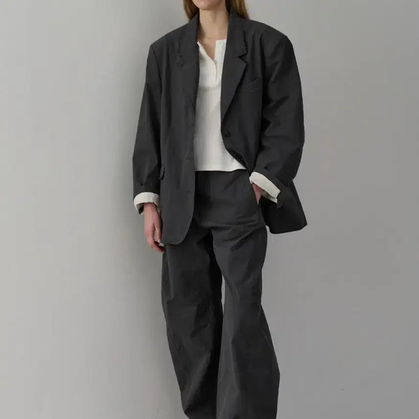 [BUNJANG] Facade Pattern Vintage Cotton Jacket Charcoal M / 파사드패턴 빈티지 코튼 재킷 차콜 M