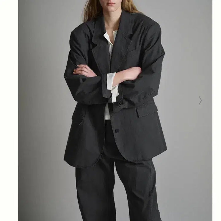 [BUNJANG] Facade Pattern Vintage Cotton Jacket Charcoal M / 파사드패턴 빈티지 코튼 재킷 차콜 M