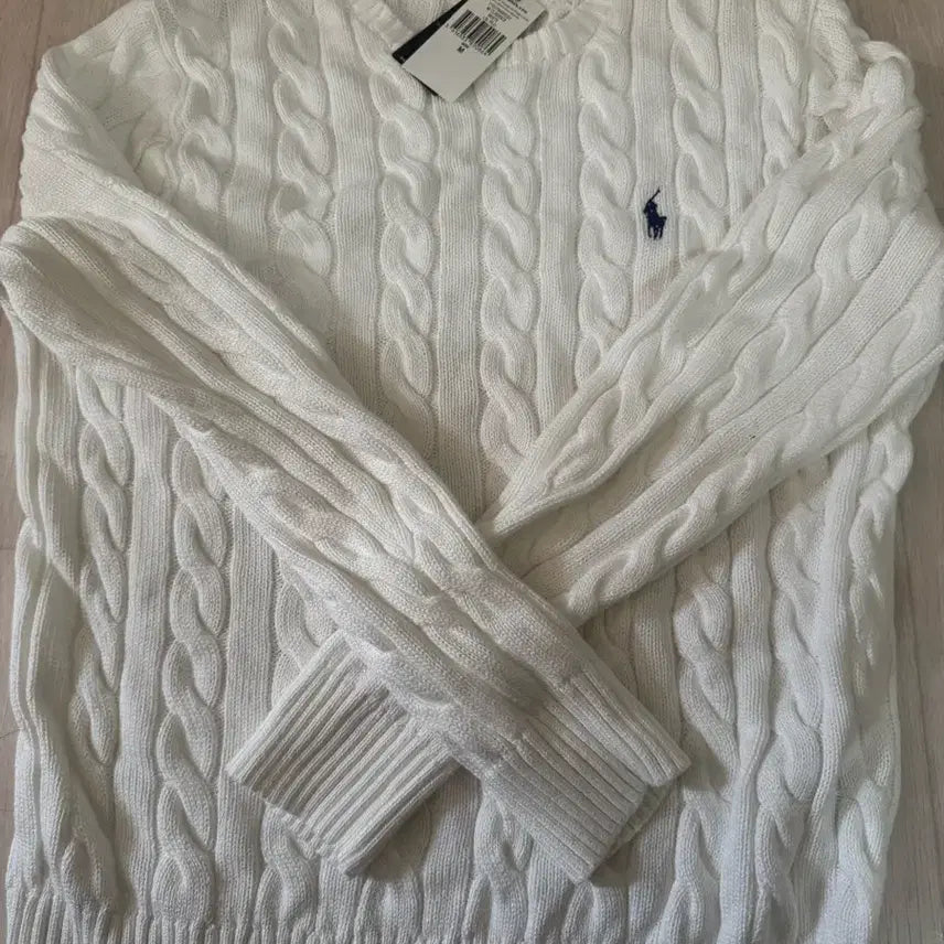 [BUNJANG] Polo Ralph Lauren White Cable Knit Sweater M / 폴로랄프로렌 화이트 니트