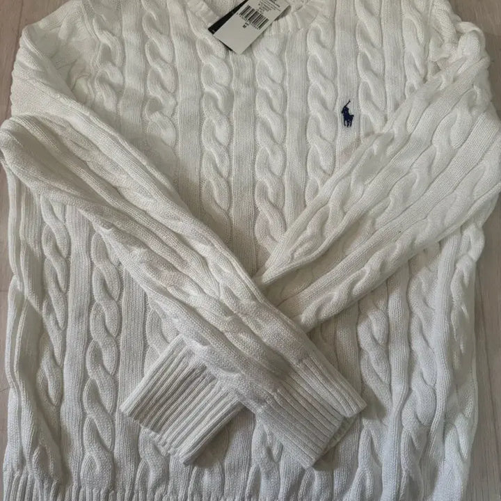 [BUNJANG] Polo Ralph Lauren White Cable Knit Sweater M / 폴로랄프로렌 화이트 니트