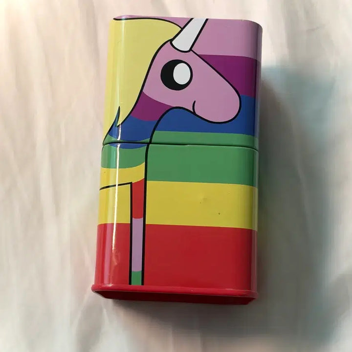 [BUNJANG] Adventure Time Rainbow Unicorn Square Tin Case / 핀과제이크 어드벤처타임 레인보우 유니콘 사각보관함 틴케이스어드벤쳐