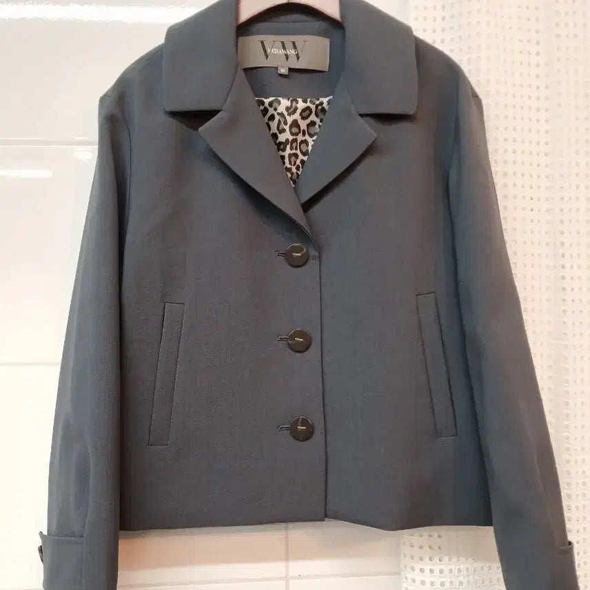 [BUNJANG] Vera Wang Gray Short Jacket (Size 55) / 베라왕 그레이 숏 자켓 55