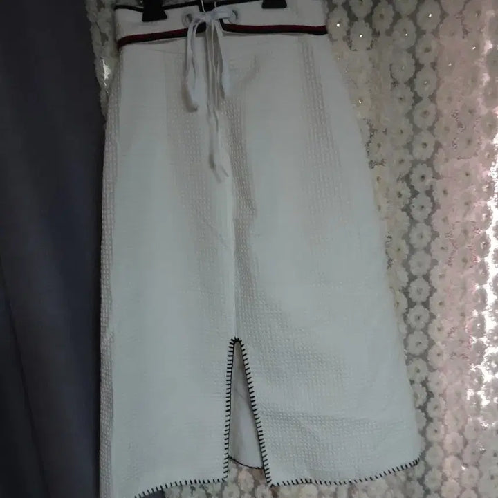 [BUNJANG] Fay Yu White Anchor Pattern Midi Skirt / 페이유 화이트 닻무늬 스커트 m