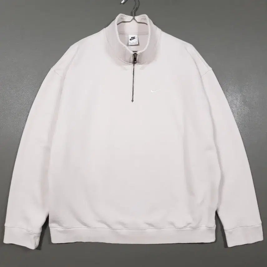 [BUNJANG] Nike Solo Swoosh Quarter Zip Sweatshirt Bone White / 2XL (110) 나이키 솔로 스우시 쿼터집 탑 하프집업 맨투맨 본화이트