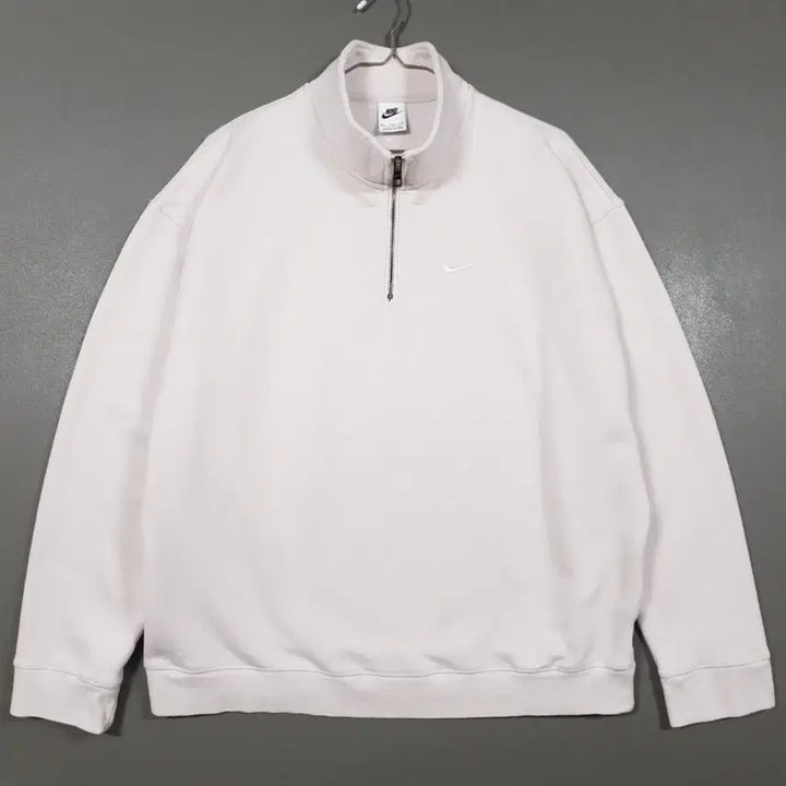 [BUNJANG] Nike Solo Swoosh Quarter Zip Sweatshirt Bone White / 2XL (110) 나이키 솔로 스우시 쿼터집 탑 하프집업 맨투맨 본화이트