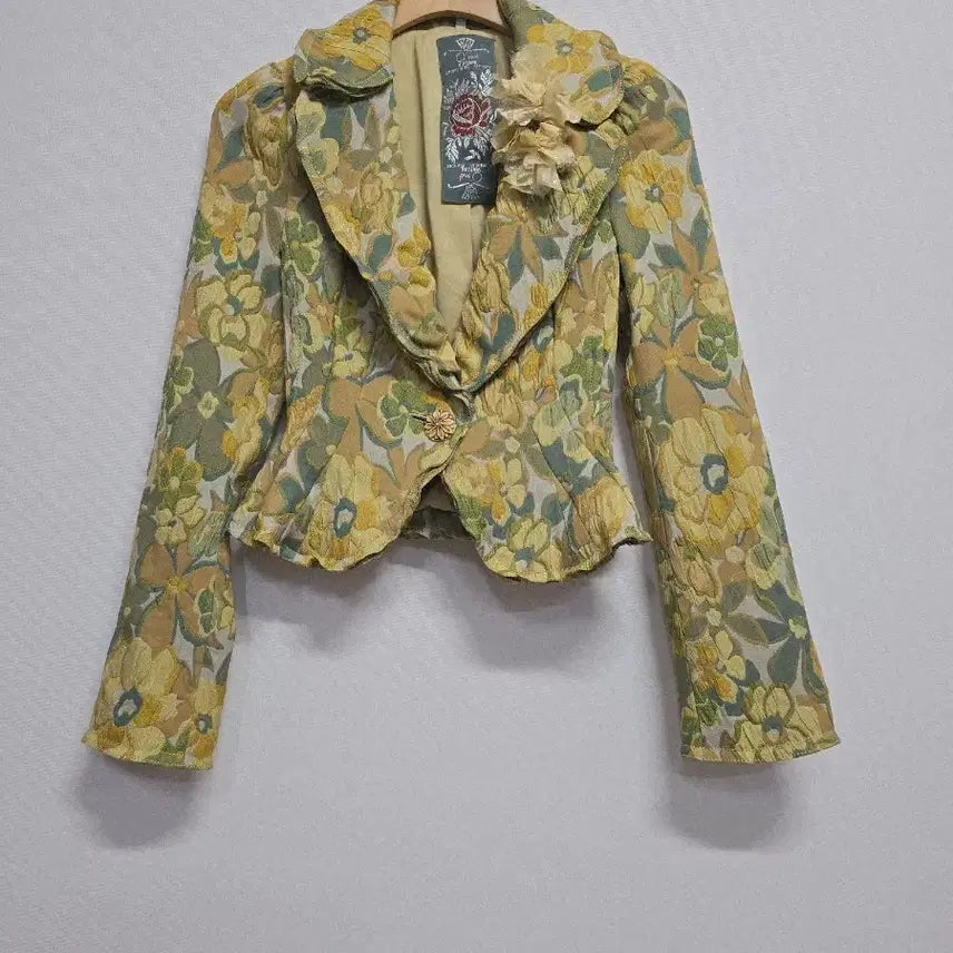 [BUNJANG] Ozscecon Object Flower Short Jacket / 오즈세컨 오브제 플라워 자켓 숏 자켓